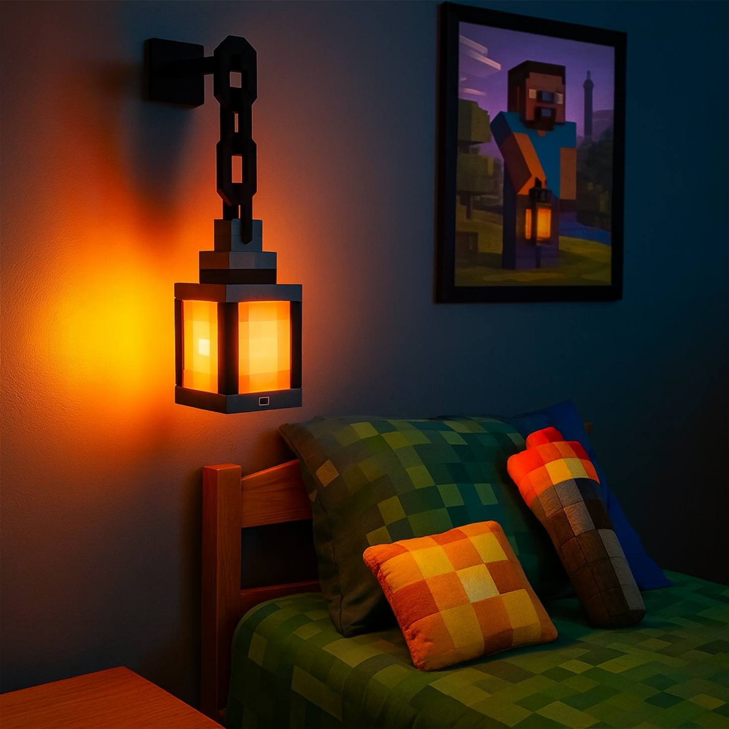 Lanterna Pixel Minecraft – Luce RGB 16 Colori con Telecomando USB