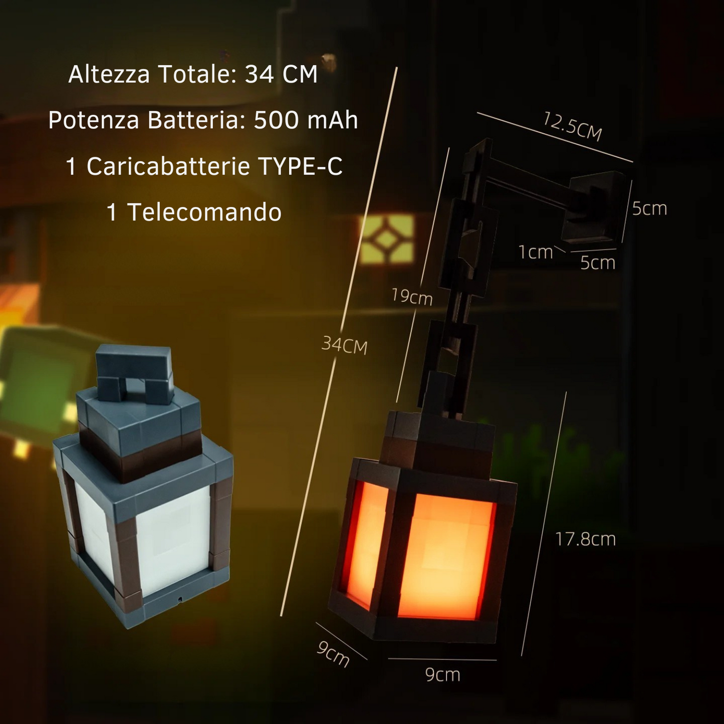 Pixel Minecraft Lampada